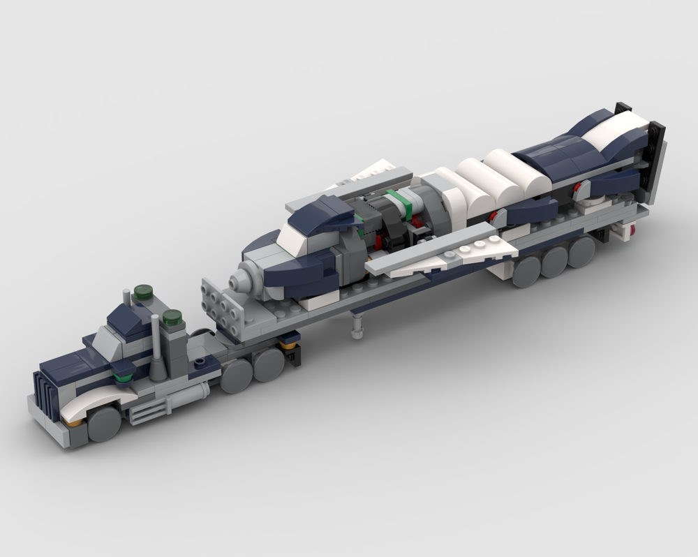 Lego Big Rig and Celestial Hawk II Cargo Freighter Spaceship