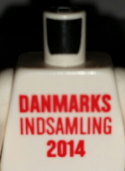 Lego Torso Red 'DANMARKS INDSAMLING 2014', LEGO Logo on Back Pattern / White