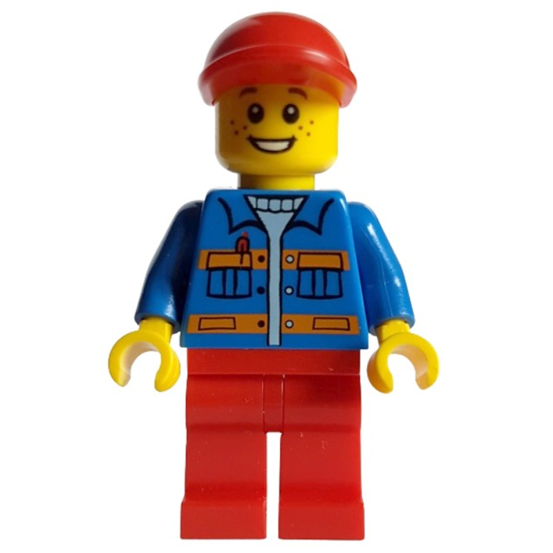 Lego Blue Torso, Red Legs, Red Cap