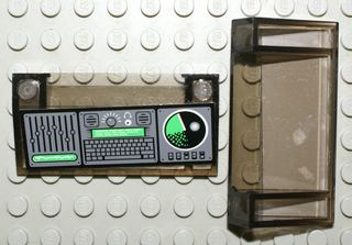 Lego Slope 33 3 x 6 with Inner Walls with Computer/Radar Console Dark Gray Pattern (Sticker) - Set 7783