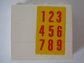 Lego Stickered Assembly 4 x 1 x 3 with '123456789' Pattern (Sticker) - Set 5235-2