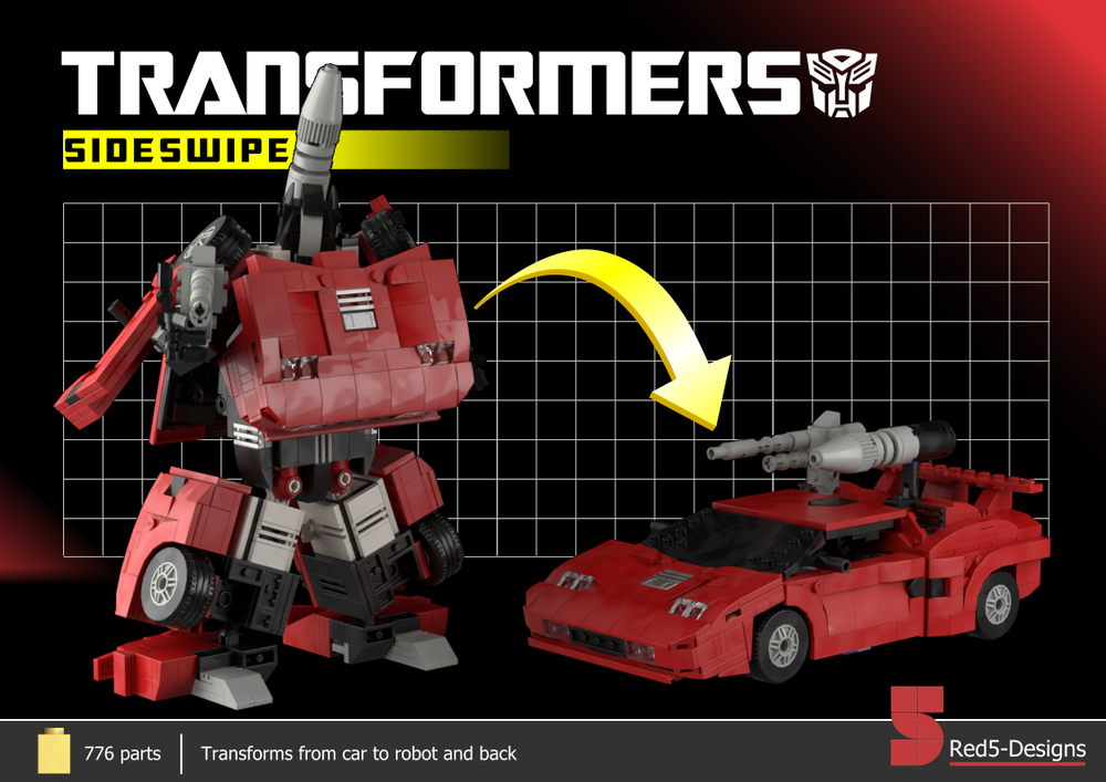 Lego Transformer Sideswipe G1 style