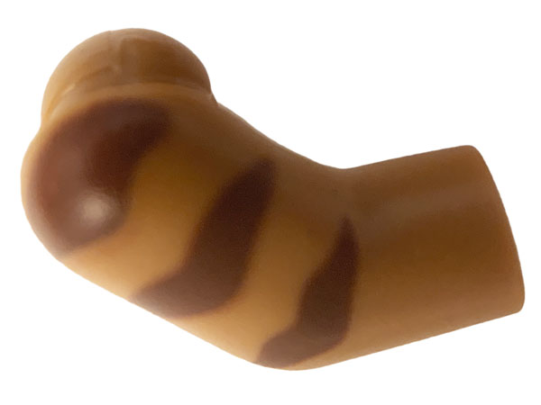 Lego Arm, Right with Reddish Brown Stripes Pattern