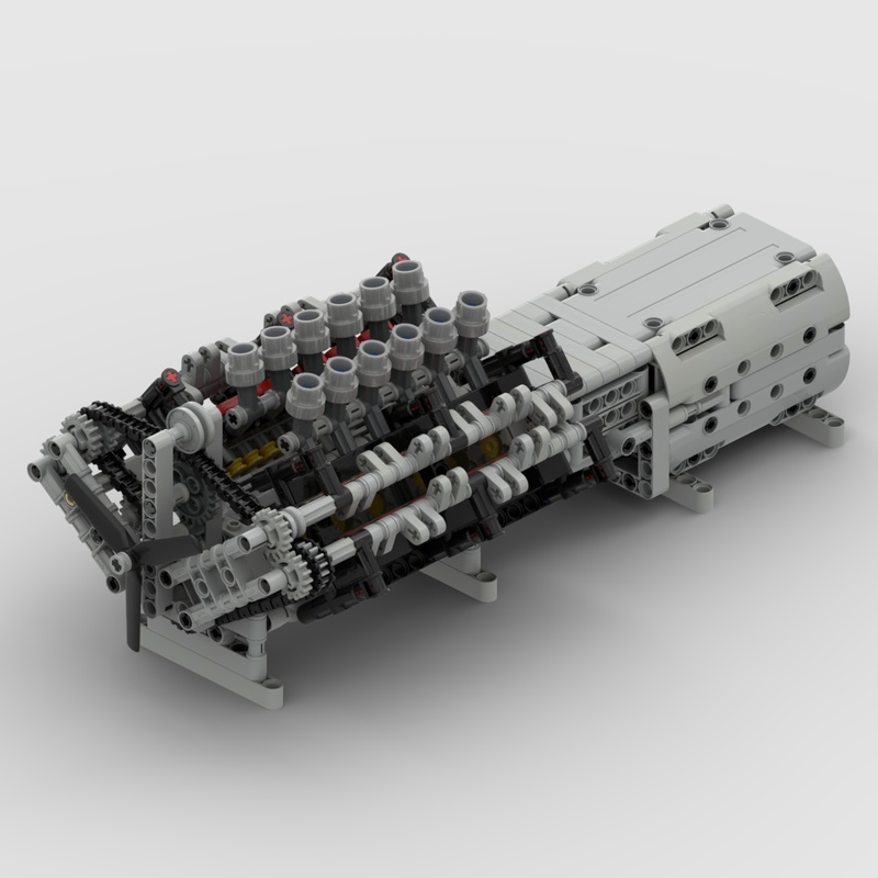 Lego V12 Engine with Gearbox Mk1