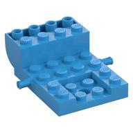Lego Vehicle Base, Carriage 4 x 6 x 1 2/3 with Wheel Clip Pins / Dark Azure