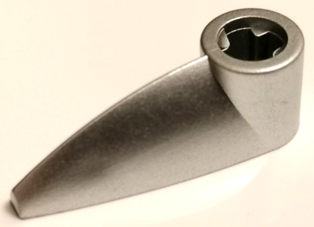 Lego Bionicle 1 x 3 Tooth with Axle Hole (Bohrok Eye) / Metallic Silver