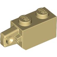 Lego Hinge Brick 1 x 2 Locking with 1 Finger Vertical End / Tan