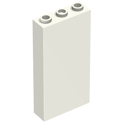 Lego Brick 1 x 3 x 5 without Side Supports / White