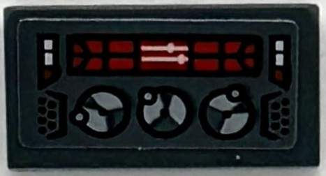 Lego Slope 30 1 x 2 x 2/3 with Control Panel with Red Screen, White Lines, Buttons and Dials Pattern (Sticker) - Set 76294