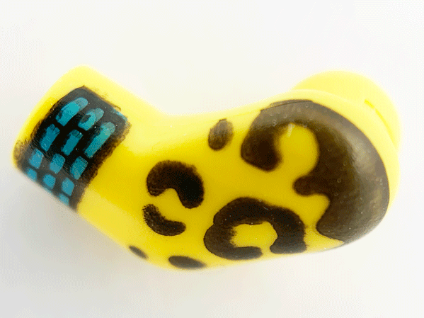 Lego Arm, Left with Spots and Cuffs Pattern / Yellow