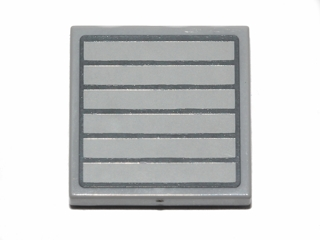 Lego Tile 2 x 2 with Dark Bluish Gray Grille with 7 Bars Pattern (Sticker) - Set 75022
