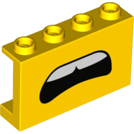 Lego Panel 1 x 4 x 2 with Open Mouth, Teeth Print