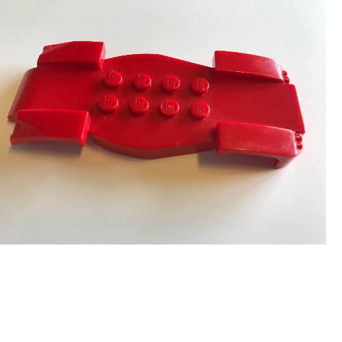 Lego Vehicle Base, 4 x 10 with Mudguards, Fast Food Racer, with 4 Headlights McDonalds / Red