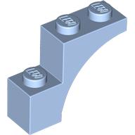 Lego Brick Arch 1 x 3 x 2, Straight End / Bright Light Blue