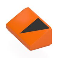 Lego Brick Sloped 30° 1 x 2 x 2/3 with Black Triangle Print