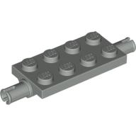 Lego Plate Special 2 x 4 with Pins / Light Gray