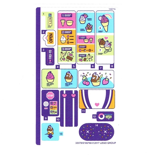 Lego Sticker Sheet for Set 41320-1
