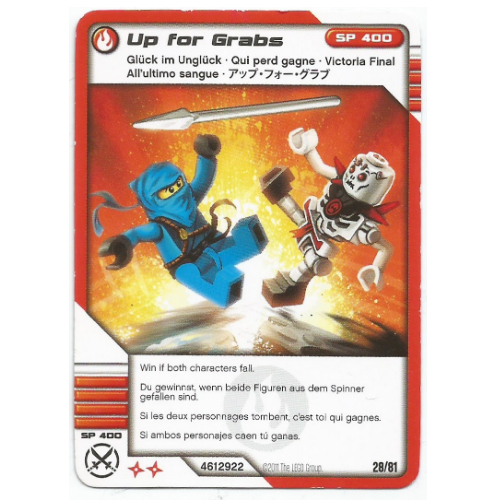 Lego Trading Card, Ninjago Deck #1: 28 - Up for Grabs - International Version / [No Color/Any Color]