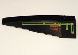 Lego Wedge 10 x 3 Left with Light Bars and Alien Characters Pattern (Sticker) - Set 7691 / 7692