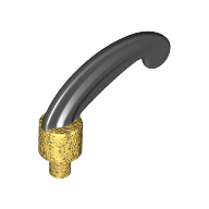 Lego Headwear Accessory Plume / Feather Small with Pin and Black Hair Print [Genie] / Pearl Gold