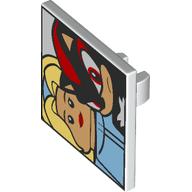 Lego Road Sign Clip-on 2 x 2 Square with Shadow, Maria Print / White