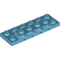 Lego Plate Special 2 x 6 x 2/3 with 4 Studs on Side, 1 Support Wall on Bottom / Medium Azure