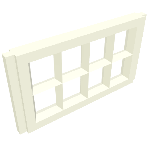 Lego Window Pane 1 x 4 x 2 for Slotted Bricks / White