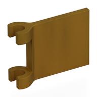Lego Flag 2 x 2 Square, Flared Clip Edge [Thick Clips] / Pearl Gold
