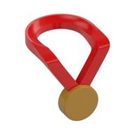 Lego Minifig Neckwear Ribbon with Medal Gold / Red