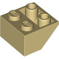 Lego Brick Sloped Inverted 45° 2 x 2 [Round Hollow Bottom Pin, Bar-sized Stud Holes] / Tan