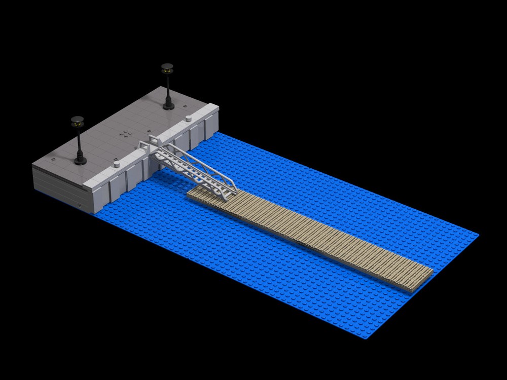 Lego Harbour Straight with Jetty (Module)