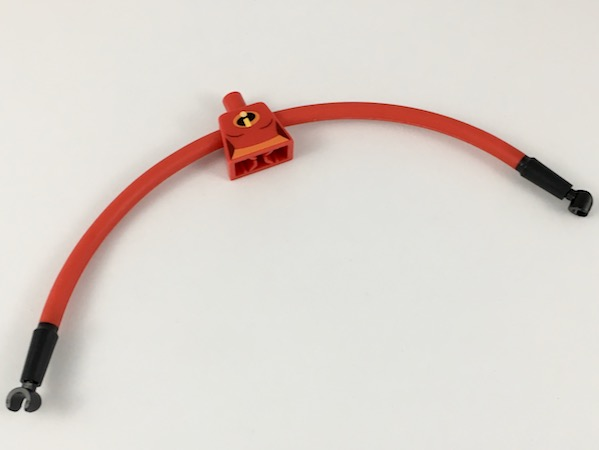 Lego Torso, Modified Female Orange Belt and Incredibles Symbol Pattern / Red Long Rubber Arms with Black Cuffs Pattern / Black Hands