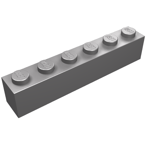 Lego Brick 1 x 6 / Flat Silver