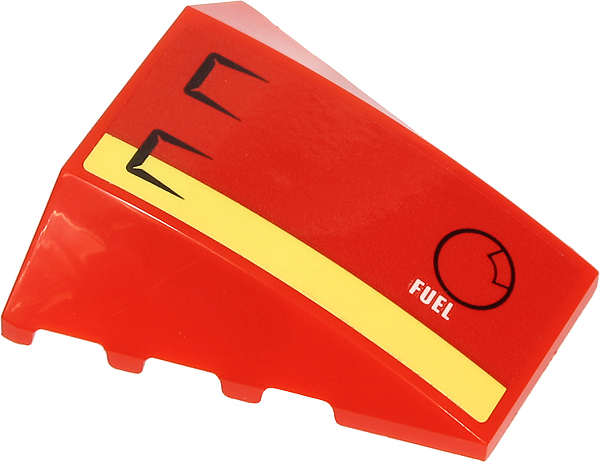 Lego Wedge 4 x 4 Triple Curved No Studs with White 'FUEL', Bright Light Yellow Stripe, Black Fuel Filler Cap and Vents Pattern (Sticker) - Set 60271