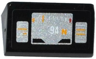 Lego Slope 30 1 x 2 x 2/3 with Silver and Bright Light Orange Speedometer Pattern (Sticker) - Set 75909