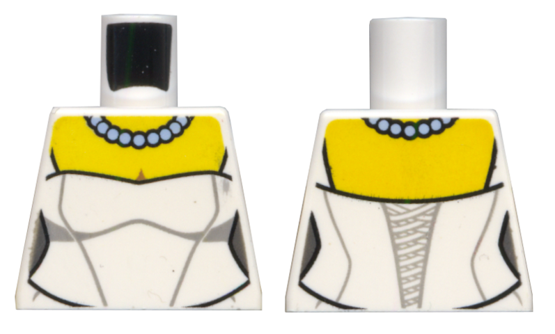 Lego Torso Wedding Dress with Necklace Pattern / White