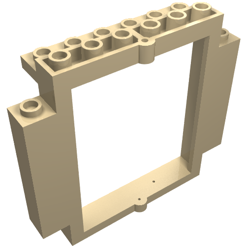 Lego Door Frame 2 x 8 x 6 Swivel with Bottom Notches / Tan
