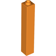 Lego Brick 1 x 1 x 5 with Blocked Open or Hollow Stud / Orange