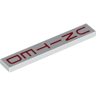 Lego Tile 1 x 6 with "UNITED" Print / White