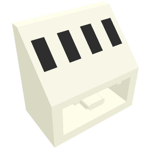Lego Brick Sloped Inverted 45° 2 x 2 with 4 Black Rectangles Print
