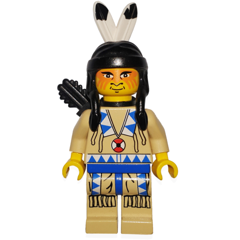 Lego Indian - Tan Clothing, Blue Trim, Quiver
