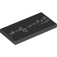 Lego Tile 2 x 4 with Andy Warhol Signature Print