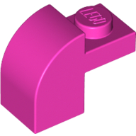 Lego Brick Curved 1 x 2 x 1 1/3 with Curved Top / Dark Pink