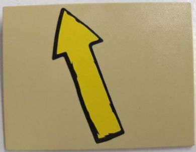 Lego Slope 10 6 x 8 with Yellow Arrow Pointing Up (away from edge of slope) Pattern (Sticker) - Set 4982