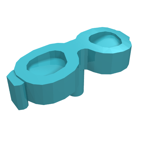 Lego Headwear Accessory Glasses, Oval Shaped with Pin / Medium Azure