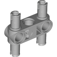 Lego Technic Pin Connector Hub Perpendicular 3L with 4 Pins (Squared Holes) / Light Bluish Gray