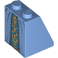 Lego Brick Sloped 65° 2 x 2 x 2 with Gold Inset Skirt
