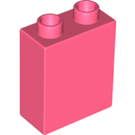 Lego Duplo Brick 1 x 2 x 2 with Bottom Tube / Coral