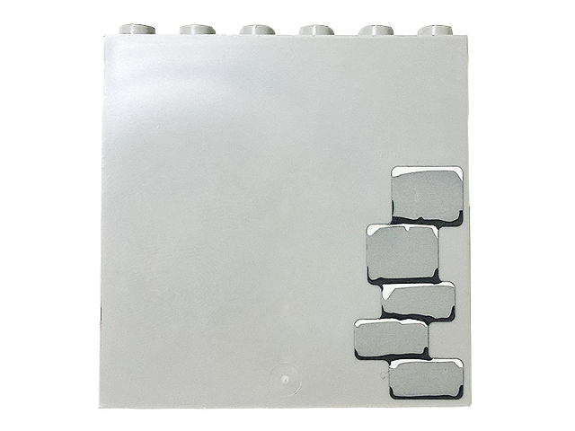 Lego Panel 1 x 6 x 5 with Bricks Pattern 2 (Sticker) - Set 71040 / Light Bluish Gray