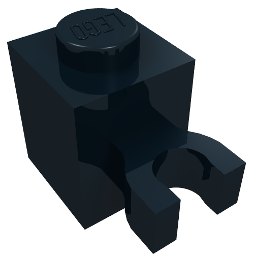 Lego Brick Special 1 x 1 with Clip Vertical [Thick U Clip, Solid Stud] / Black
